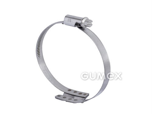 Schelle mit V-förmiger Steg, 62-82/9mm, für Schläuche VULCANO, EOLO TERMORESISTENTE, Edelstahl W4, 